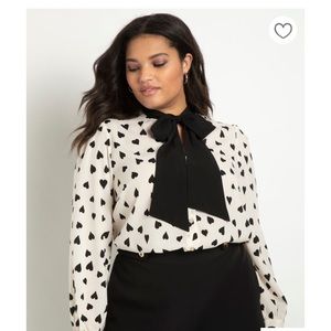 Eloquii Tie Neck Blouse